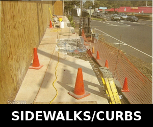 Sidewalks Parking Lots Curbs