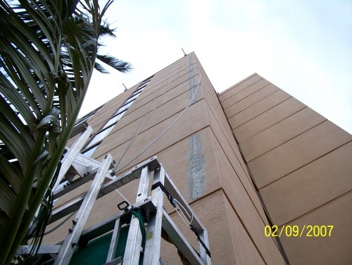 Repair of a large crack at Mahana Resort